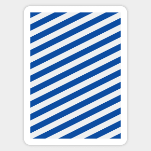 Leeds United Blue and White Angled Stripes Sticker